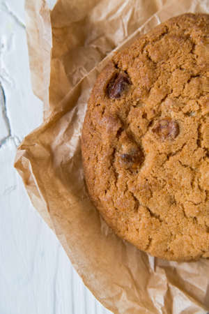 Oatmeal cookie on paper