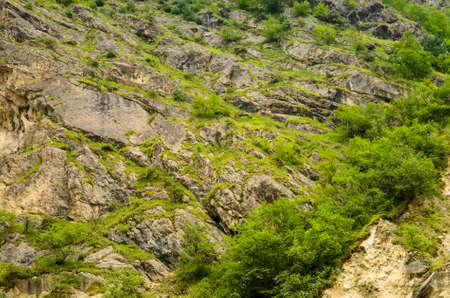 Beautiful view of Ossetian mountains in summerの写真素材