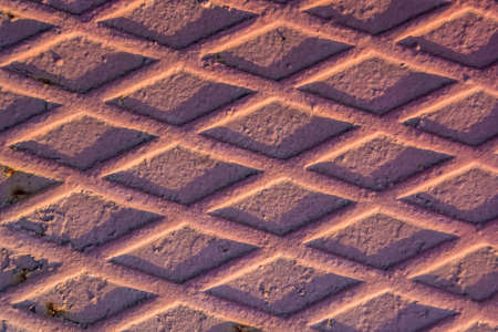 Texture of red fluted metal plateの写真素材