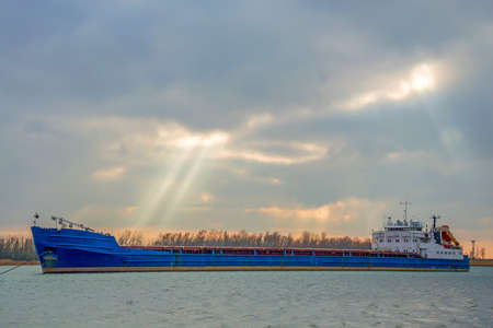 River barge on waterの写真素材