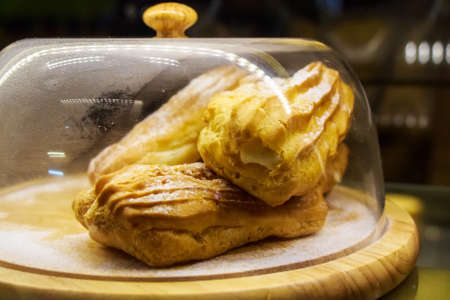 Freshly baked eclairs