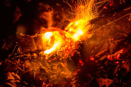 Close up bonfire slow shutter pictureの写真素材