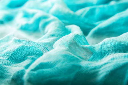 Texture of cian gauze cheesecloth materialの写真素材