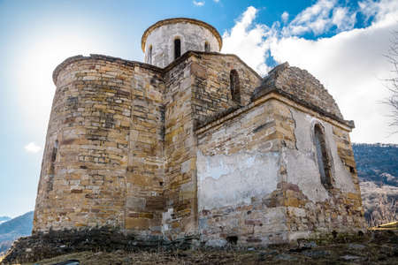 Senty Church in the Caucasus mountainsの写真素材