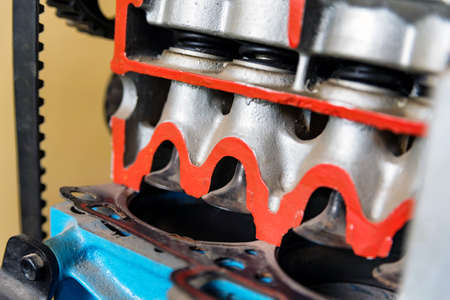 Detail of internal combustion engine in driving school
