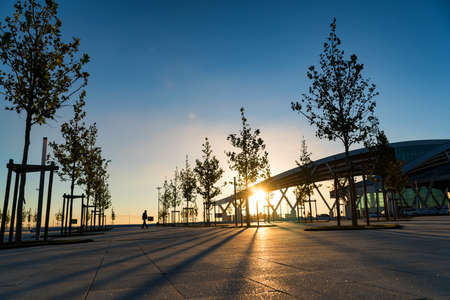 Exterior view of Platov international airport in Rostov-on-Don, Russiaの写真素材
