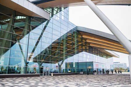 ROSTOV-ON-DON, RUSSIA - 7 OCTOBER 2018: Entrance of Platov airport in Rostovのeditorial素材
