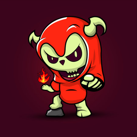Vector illustration of a cartoon character for Halloween. Isolated on dark background.のイラスト素材