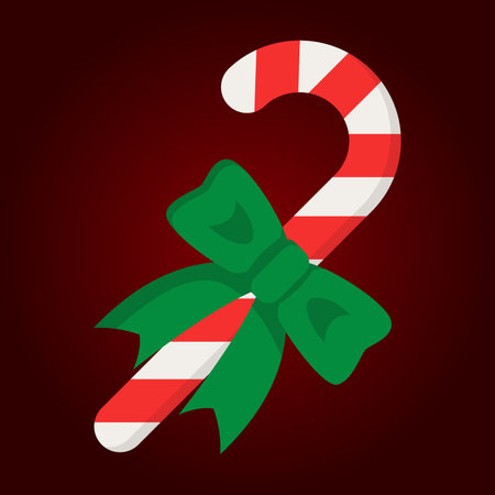 Candy cane icon. Flat illustration of candy cane icon for web designのイラスト素材