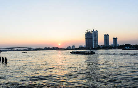 CHAO PHRAYA RIVER IN  BANGKOK,THAILANDの写真素材