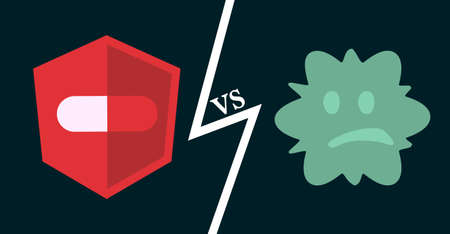 Antibiotics vs bacteria. illustration of pill against infection