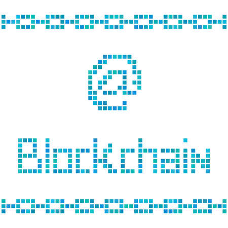 Blockchain concept by colorful squares. illustration for block chain technology, bitcoin...