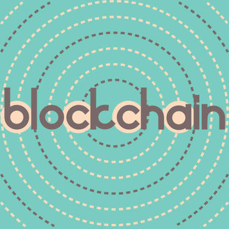 Blockchain dashed circles. Vector illustration for block chain computer technology, bitcoin cryptocurrency, distrubeted database security protocolのイラスト素材