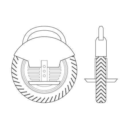 Self Balancing Electric Unicycle concept. Vector illustration for modern urban transportation vehicle.のイラスト素材