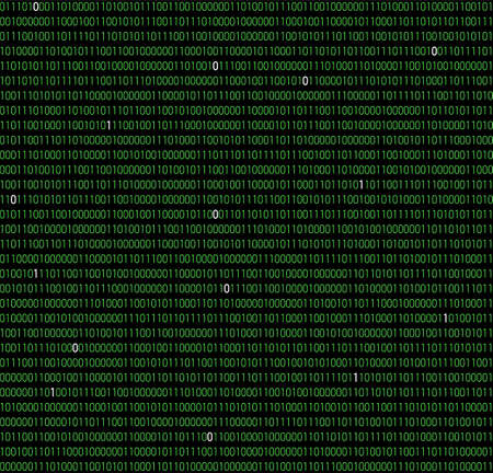 Binary seamless pattern? Vector illustration of computer data by 0 and 1 in green on dark background...