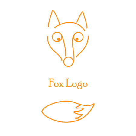 Fox with face and tail. Vector illustrationのイラスト素材