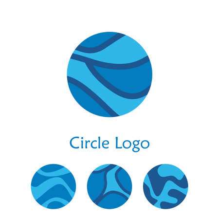 Blue circle set. Vector illustrationのイラスト素材