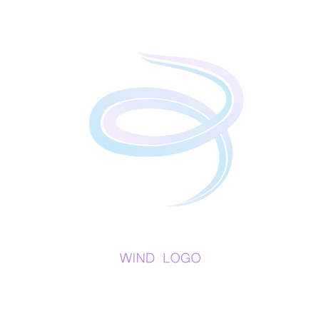 Wind abstract colorful gradient logo, air swirl icon isolated on white background. Stock vector illustration for company identity and product signのイラスト素材