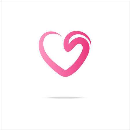Heart gradient logo with swirl. Stock vector illustration of love emblemのイラスト素材