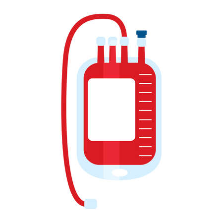 Blood bag icon isolated on white background. Stock vector illustration of blood transfusion and donation. Medicine and biology collection.のイラスト素材