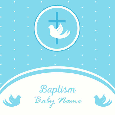 Baptism invitation card template. Stock vector illustration for baby christening ceremony, communion or confirmationのイラスト素材
