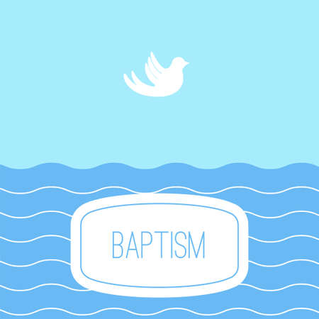 Baptism invitation card template. Stock vector illustration for christening ceremony, communion or confirmationのイラスト素材