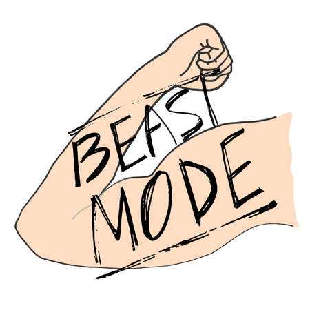Beast mode letteringのイラスト素材