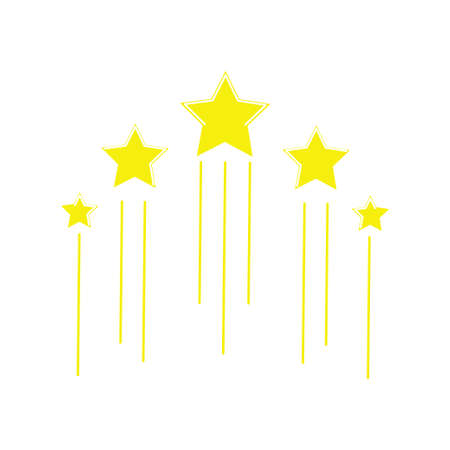 Five flying stars icon. Stock vector illustration of for winning in sport and other competition. Yellow flat isolated on white background.のイラスト素材