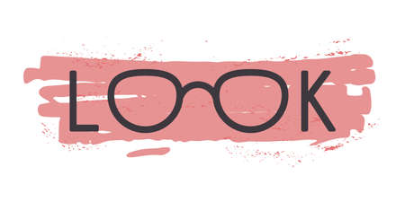 eyeglasses in look wordのイラスト素材