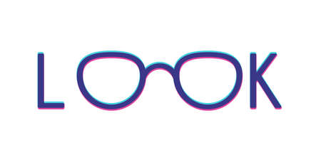 eyeglasses in look wordのイラスト素材