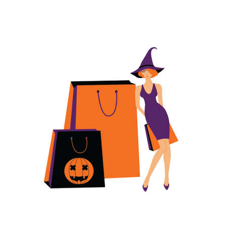 halloween sale fashion girlのイラスト素材