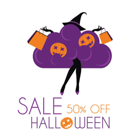 halloween sale fashion girlのイラスト素材