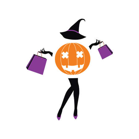 halloween sale fashion girlのイラスト素材