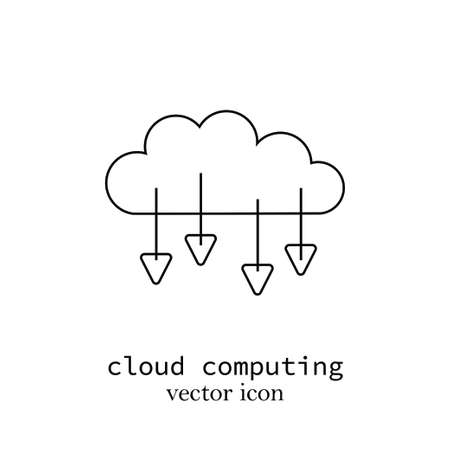 a cloud computing minimal line vector signのイラスト素材