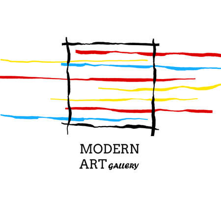 modern art gallery bright lines vector conceptのイラスト素材