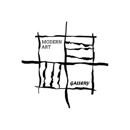 modern art gallery bright lines vector conceptのイラスト素材
