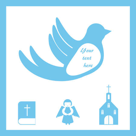 vetor christian baptism card with a churchのイラスト素材