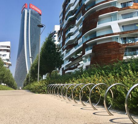 bike parking space milan italy modern livingのeditorial素材