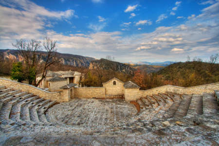 Amphitheater at Monodendri Village, Zagoria, Greece.の写真素材