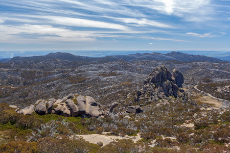The Cathedral rock formation, Mt. Buffalo National Park, Victoria, Australiaの写真素材