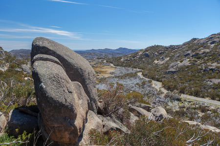 High mountain plateau covered with native bush, Victoria, Australiaの写真素材