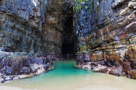 Majestic Cathedral Caves, Catlins, South Otago, South Island,New Zealandの写真素材