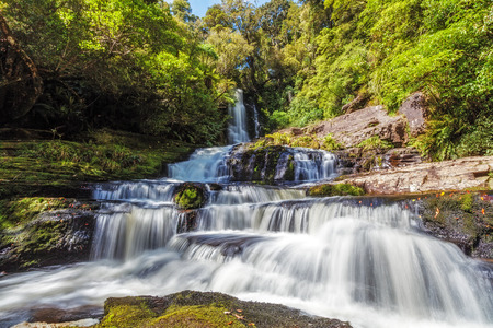 Mclean Falls, Catlins, South Island, New Zealandの写真素材