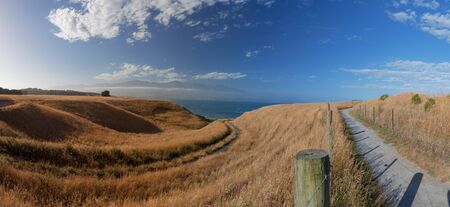 Beautiful views from Kaikoura Peninsula Walkway, Canterbury, New Zealandの写真素材