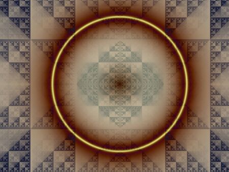Abstract symmetric pattern with triangles and circle.の写真素材