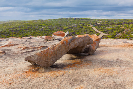 One of the Remarkable Rocks looking like dragon head. Flinders Chase National Park, Kangaroo Island, South Australiaの写真素材