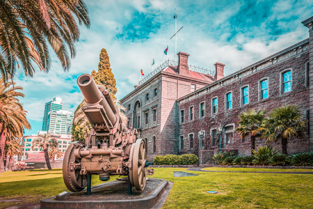 Melbourne, Australia - July 29, 2017: Vintage cannon in front of Victoria Barracks Museum in Melbourneのeditorial素材