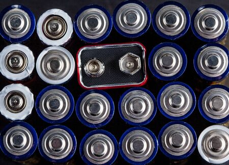 Used batteries top view