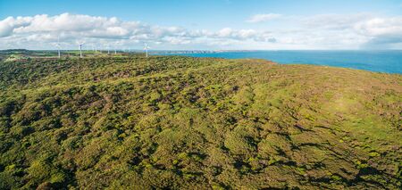 Aerial panorama of beautiful Australian countryside on bright spring dayの写真素材