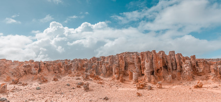 Panorama of the petrified forest in Cape Bridgewater, Victoria, Australiaの写真素材